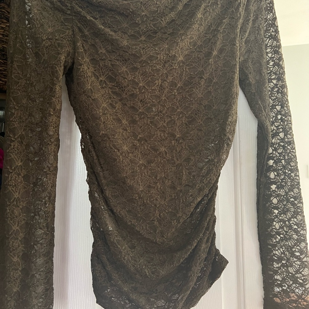 Lulu's Olive Lace Blouse